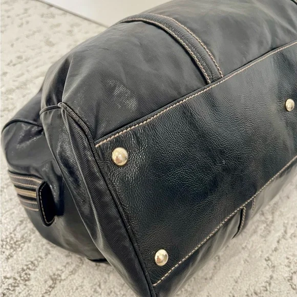 Gucci Black Dialux Britt Leather Boston Bag with Gold Hardware. COA. - Picture 6 of 13